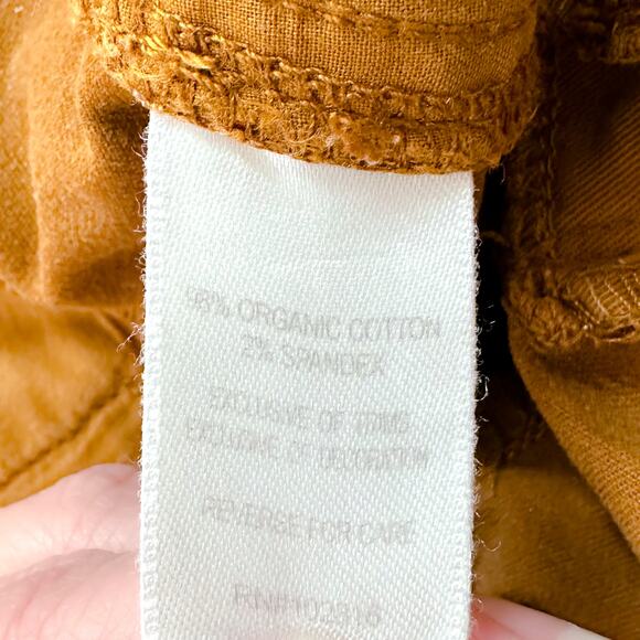 Garnet Hill Organic Cotton Chino Cropped Straight Leg Pants Camel Brown Size 6 - Picture 9 of 12